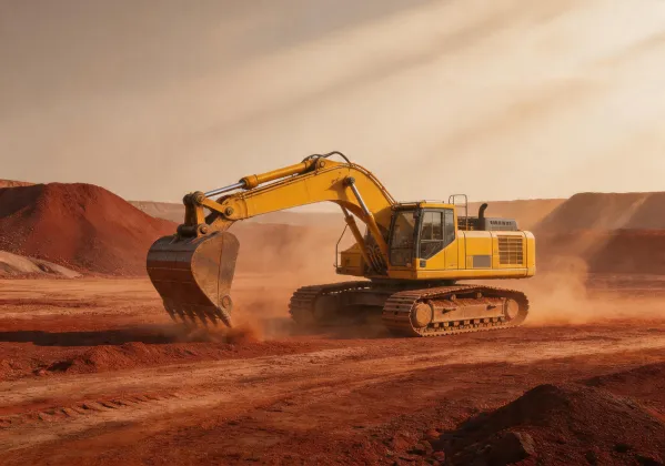 Komatsu 30t crawler excavator at mining site