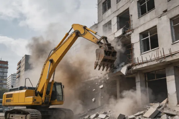 Excavator demolition