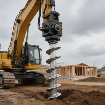 helical pile driver attachment